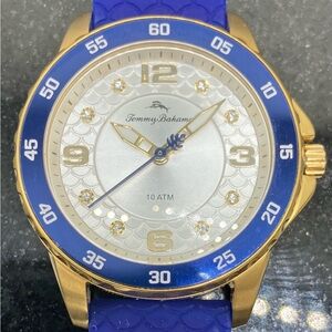 Tommy Bahama Swarovski Watch Gold Blue 36mm TB00086-06